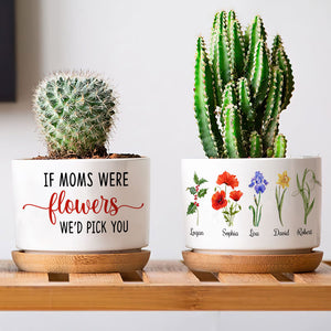 Family Garden Grandma Mom Personalized Plant Pot, Gift For Grandma, Flower Garden Pot - Plant Pot - GoDuckee