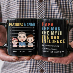Papa The Bad Influence Personalized Coffee Mug, Gift For Grandpa, Father's Day Gift - Coffee Mug - GoDuckee