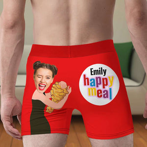 Couple Happy Meal, Couple Gift, Personalized Men And Women Boxer Briefs, Funny Couple Boxer - Boxer Briefs - GoDuckee