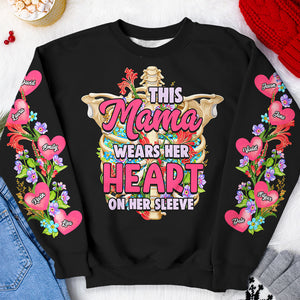 This Aunt Wears Her Heart On Her Sleeve, Personalized Shirt, Gifts For Family - AOP Products - GoDuckee
