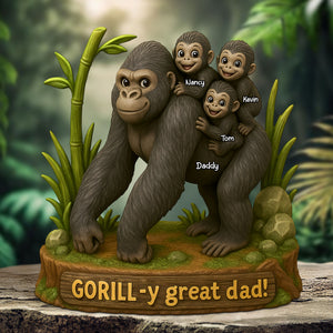 Gorilla Dad Plaque - Personalized Gifts For Dad 01nati120525 - Shaped Plaques - GoDuckee