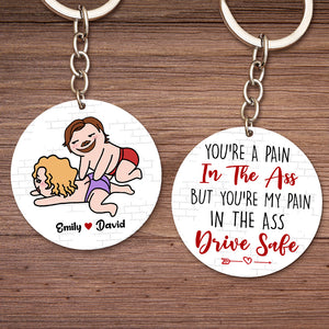 You're A Pain In The Ass, Personalized Keychain, Gift For Funny Couple - Keychains - GoDuckee