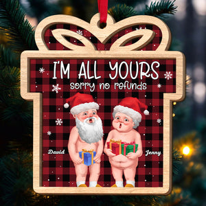 I'm All Yours, Couple Gift, Personalized Wood Ornament, Old Couple Ornament, Christmas Gift - Ornament - GoDuckee