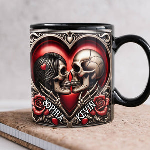 Personalized Gifts For Skull Couple Coffee Mug 03ohti041224 - Coffee Mug - GoDuckee