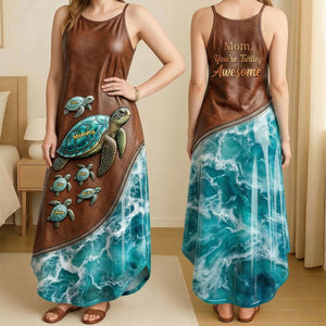 You're Turtley Awesome Maxi Dress - Personalized Gifts For Mom 02NATI240326 - Dress - GoDuckee