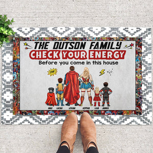 Check Your Energy - Personalized Door Mat - Gift For Family 06QHTI140423 - Doormat - GoDuckee