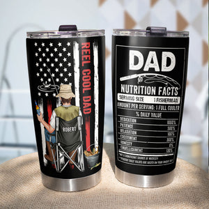 Reel Cool Dad Personalized Tumbler, Gift For Fishing Dad, Father's Day Gift - Tumbler Cup - GoDuckee