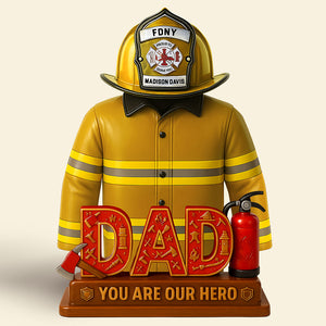 Firefighter Dad Acrylic Plaque - Personalized Gifts For Dad 01OHTI150525 - Shaped Plaques - GoDuckee