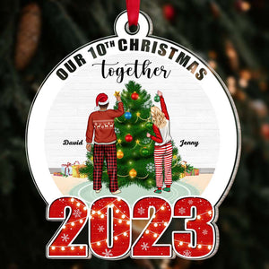 Our Christmas Together, Couple Gift, Personalized Acrylic Ornament, Couple Decorating Xmas Tree Ornament, Christmas Gift 04TOTI190823TM - Ornament - GoDuckee