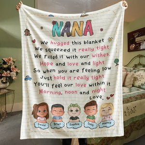 Personalized Gifts For Grandma Blanket Love Grandma Morning Noon And Night - Blankets - GoDuckee