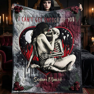 Deathly Love Gothic Skull Couple Blanket, Personalized Gifts For Couple 04qhti091225 - Blanket - GoDuckee