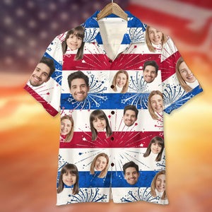 Custom Face Photo Personalized Hawaiian Shirt, Gift For Family - Hawaiian Shirts - GoDuckee