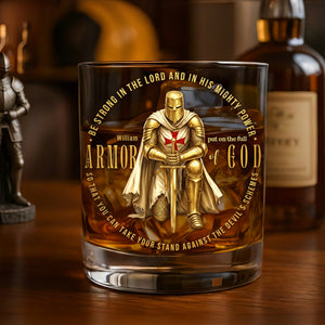 Kneeling Knight Armor Of God Round Glass - Personalized Gifts For Christians Glass 03HUTI041225 - Glass - GoDuckee