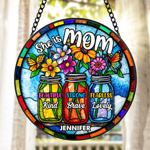 Personalized Gifts For Mom Stained Glass 02huti220325 - Ornament - GoDuckee