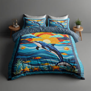 Gifts For Dolphin Lover Quilt Bed Set 042huti220125 - Blanket - GoDuckee
