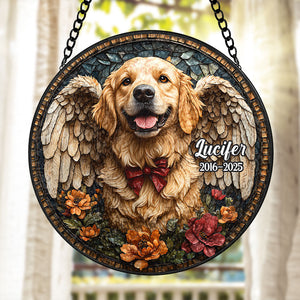 Custom Photo Gifts For Memorial Dog Stained Glass 03huti060325 - Ornament - GoDuckee