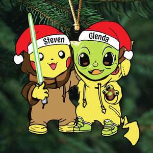 Gift For Friends, Couple, Personalized Acrylic Ornament, Besties Santa Hat Ornament, Christmas Gift 03ACDT290923 - Ornament - GoDuckee