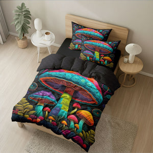 Mushroom Quilt Bed Set 05huti200125 - Blanket - GoDuckee