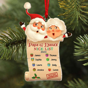 Nice List 2023, Gift For Grandkids, Personalized Acrylic Ornament, Grandkids List Ornament, Christmas Gift 04NATI080923 - Ornament - GoDuckee