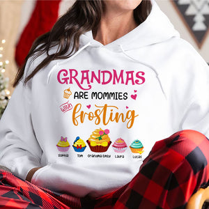 Grandmas Are Mommies With Frosting, Gift For Grandma, Personalized Shirt, Cupcake Kids Shirt, Christmas Gift 04HUTI241023 - Shirts - GoDuckee