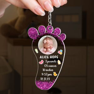 Baby Hope, Gift For Newborn, Personalized Keychain, Baby Foot Custom Image Keychain - Keychains - GoDuckee