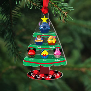 Family, Personalized Cupcake Family Ornament, Christmas Gifts For Family, 01HTPO231023 - Ornament - GoDuckee