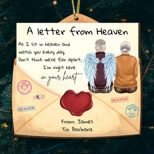 A Letter From Heaven, Personalized Wood Ornament, Gift For Heaven - Ornament - GoDuckee