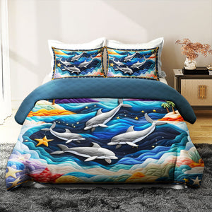 Gifts For Dolphin Lover Quilt Bed Set 041huti220125 - Blanket - GoDuckee