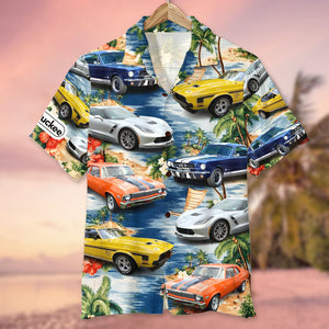 Custom Muscle Car Photo Hawaiian Shirt, Custom Up To 5 Photos, Gift For Car Lovers (New) - Hawaiian Shirts - GoDuckee