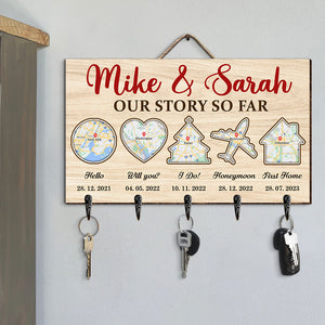 Personalized Gift For Couple Wood Key Hanger 02OHTI210624 - Wood Sign - GoDuckee