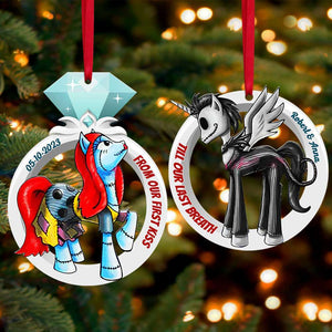 From Our First Kiss, Set Of 2 Personalized Ornaments For Couple, Christmas Gift, Anniversary Gift Ideas 01OHTI251023 - Ornament - GoDuckee