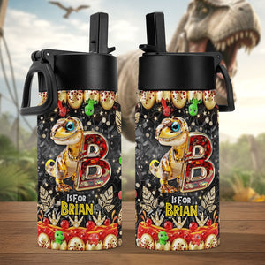 Dino Alphabet Letter Tumbler - Personalized Gifts For Kids 05tgti020725 - Tumbler Cup - GoDuckee