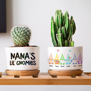 Nana's Lil' Gnomies - Personalized Grandma Gnomes Plant Pot - Gift For Grandma - Plant Pot - GoDuckee