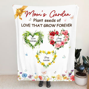 Personalized Gifts For Mom Blanket, Birth Moth Flower Heart 03qhti280325 - Blanket - GoDuckee