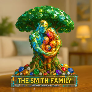 Tree Family Plaque - Personalized Gifts For Family 03huti070525 - Shaped Plaques - GoDuckee