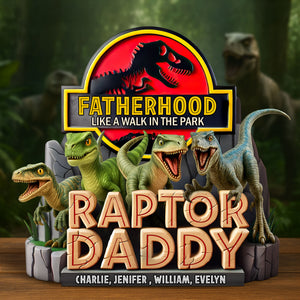 Dino Dad Acrylic Plaque - Personalized Gifts For Father 01HUTI250425 - Shaped Plaques - GoDuckee
