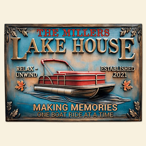 Lake House Entrance Metal Sign - Personalized Gifts For Pontoon Lovers 05qhti200525 - Metal Signs - GoDuckee