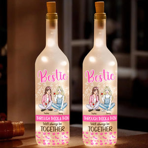 Personalized Gifts For Bestie Bottle Lamp, Through Thick And Thin We'll Always Be Together 01tgti140225 - Bottle Lamp - GoDuckee