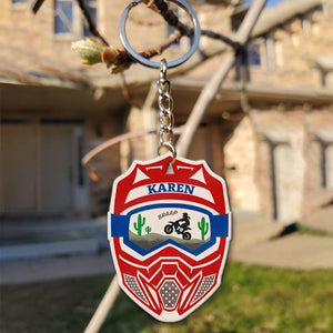 Braap Motocross Helmet Personalized Keychain Gift For Motocross Lover - Keychains - GoDuckee