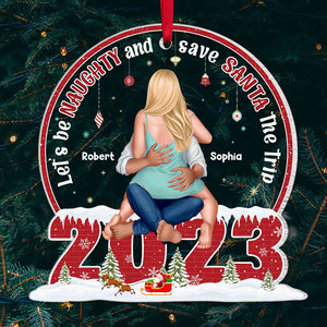 Let's Be Naughty, Couple Gift, Personalized Acrylic Ornament, Naughty 2023 Couple Ornament, Christmas Gift - Ornament - GoDuckee