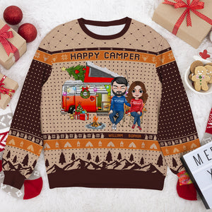 One Campsite At A Time, Personalized Ugly Sweater, Christmas Gift For Couple - AOP Products - GoDuckee