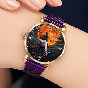 Witch Mesh Strap Quartz Watch - Personalized Gifts For Witch Fan 02pgti220725 - Quartz Watch - GoDuckee