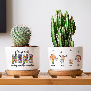 Being Grandma Makes My Life Complete - Personalized Plant Pot - Gift For Grandma - Gift For Mom - Plant Pot - GoDuckee