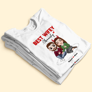 Best Hubby, Best Wifey Obviously, Personalized Couple Matching Shirt, Couple Christmas Gift, Anniversary Gift Idea - Shirts - GoDuckee