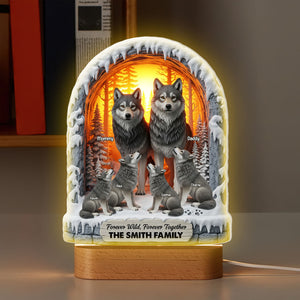 Wolf Family Led Light - Personalized Gifts For Family 04ohti290525 - Led Night Light - GoDuckee