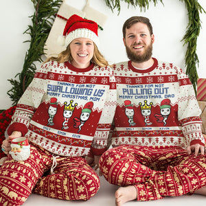 Thanks For Not Swallowing Us, Knitted Ugly Sweater, Gifts For Parents - AOP Products - GoDuckee
