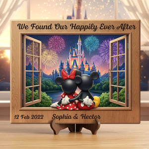 Cartoon Mouse Couple Wood Sign - Personalized Gifts For Couple 01ohti090625 - Wood Sign - GoDuckee