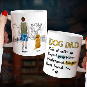 Dog Dad King Of Walks Personalized Coffee Mug DR-WHM-04nati050523 - Coffee Mug - GoDuckee