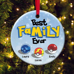 Best Family Ever, Gift For Family, Personalized Ornament, Family Snow Ceramic Ornament, Christmas Gift 02OHTI180723 - Ornament - GoDuckee