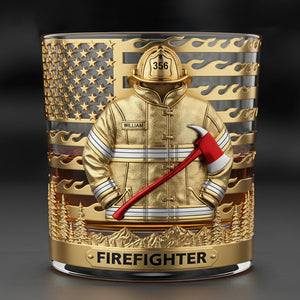 Firefighter Fire Dept Whiskey Glass, Personalized Gifts For Firefighter Retirees and Active Duty 03qhti050825 - Whiskey Glass - GoDuckee